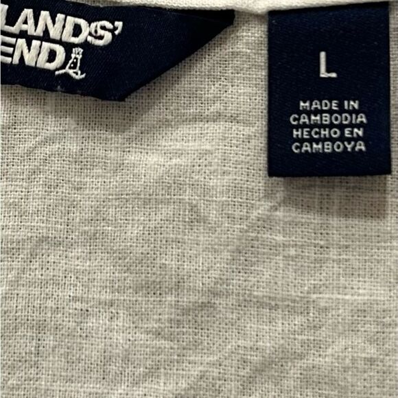 Lands’ End White Linen Blend V Neck Tunic Top Size Large - Picture 8 of 8